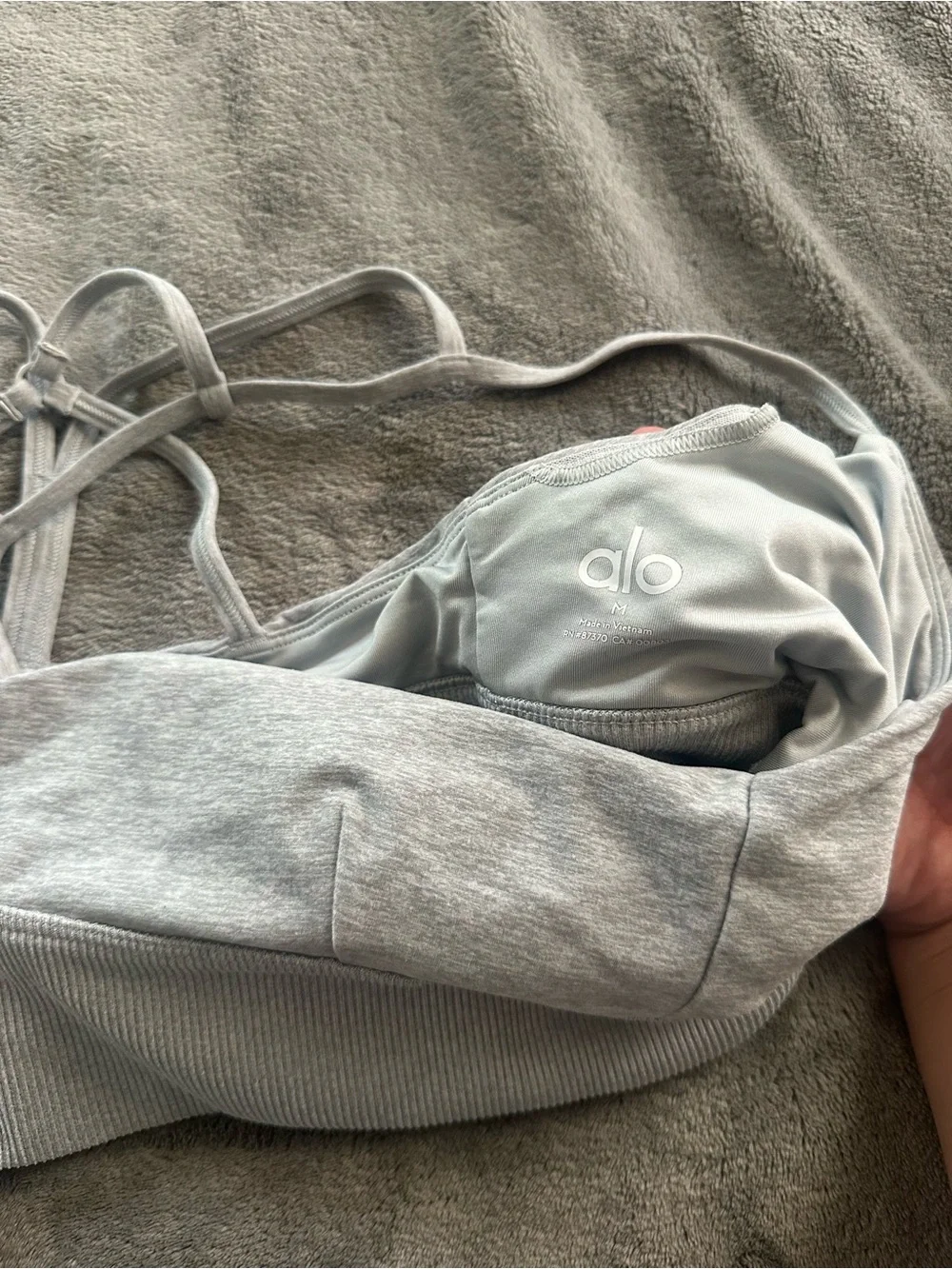 Light Gray alo sport bra  - Women's